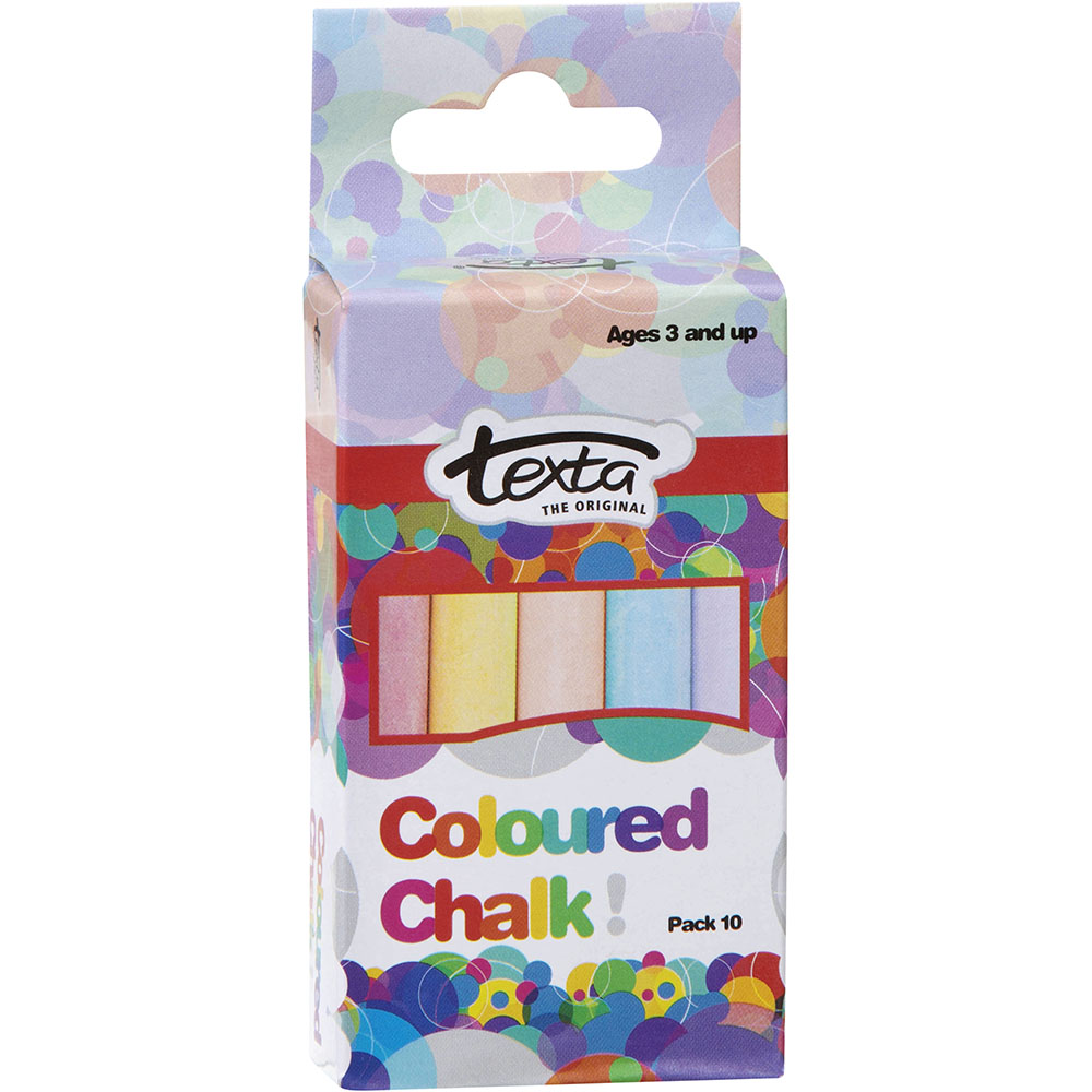 Image for TEXTA CHALK DUSTLESS ASSORTED COLOURS PACK 10 from Clipboard Stationers & Art Supplies