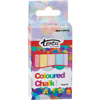 texta chalk dustless assorted colours pack 10