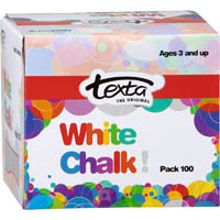 texta chalk dustless white pack 100