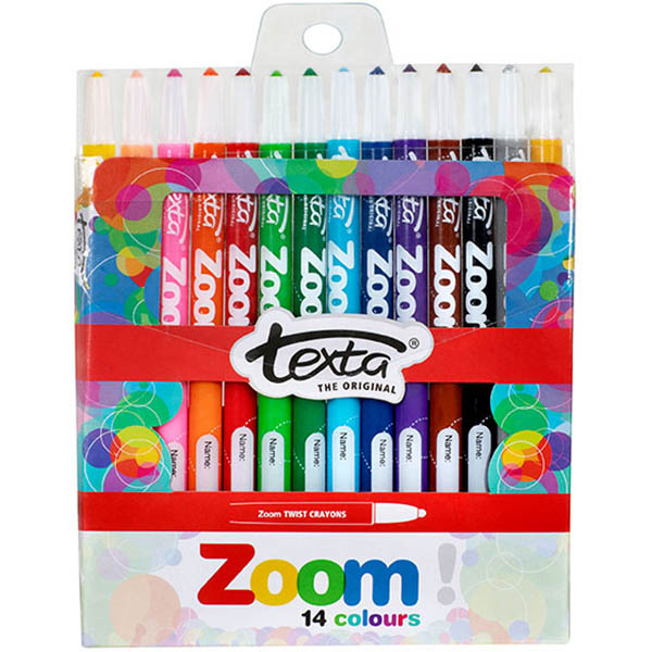 Image for TEXTA ZOOM TWIST CRAYONS WITH GOLD/SILVER PACK 14 ASSORTED from Prime Office Supplies