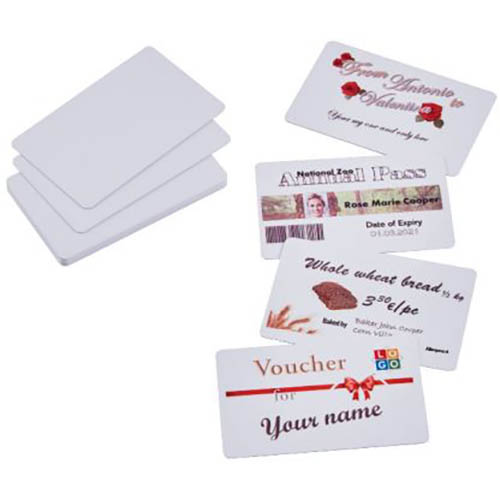 Image for COLOP E-MARK PVC CARDS 85.5 X 54MM WHITE PACK 50 from SNOWS OFFICE SUPPLIES - Brisbane Family Company