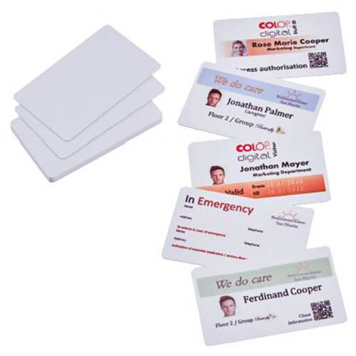 Image for COLOP E-MARK PAPER CARDS 85.5 X 54MM WHITE PACK 100 from Merv's Stationery