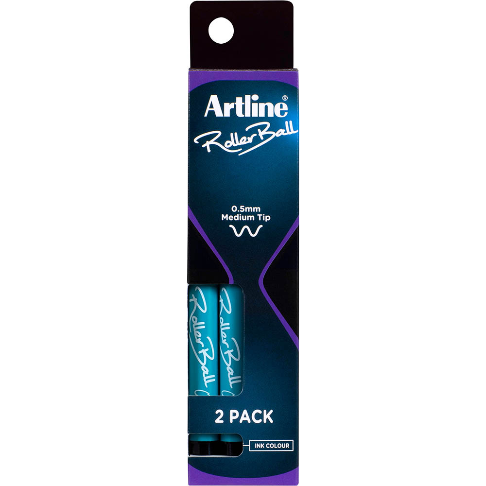 Image for ARTLINE ROLLERBALL PEN 0.5MM BLACK PACK 2 from BusinessWorld Computer & Stationery Warehouse