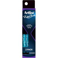 artline rollerball pen 0.7mm black pack 2