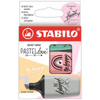 stabilo boss mini pastellove highlighters assorted pack 3
