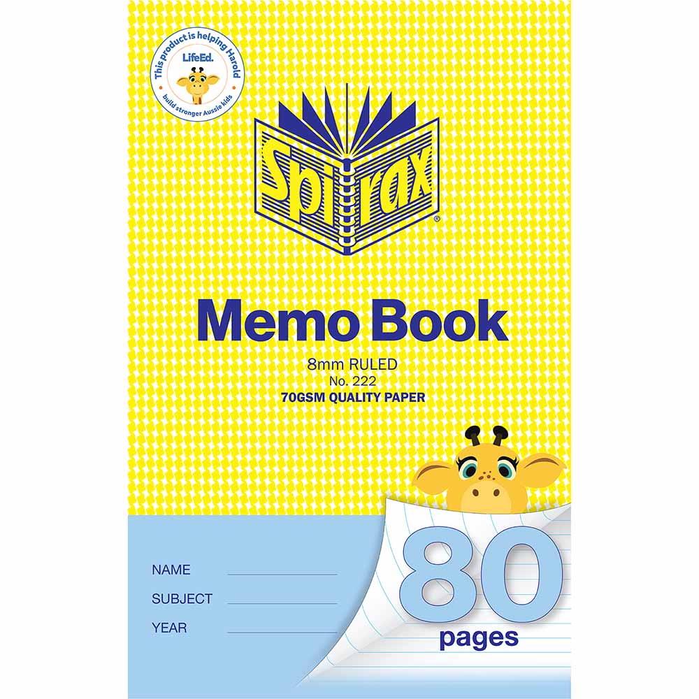 SPIRAX 222 MEMO BOOK 8MM 80 PAGES 165 X 100MM |  | 7120788i