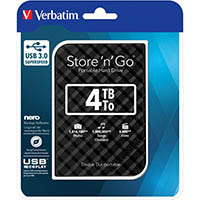 verbatim store-n-go grid design usb 3.0 portable hard drive 4tb black