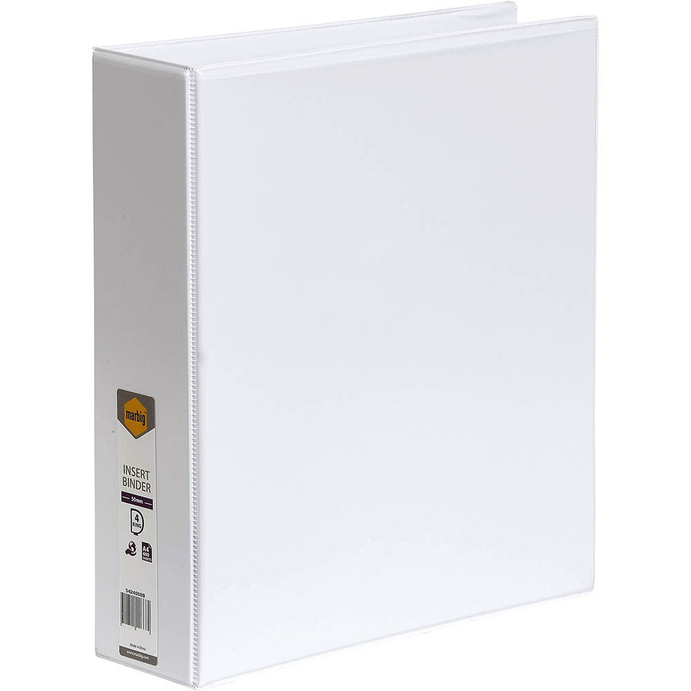Image for MARBIG ENVIRO INSERT RING BINDER 4D 50MM A4 WHITE from That Office Place PICTON