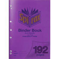 spirax p128 binder book 8mm ruled 70gsm 192 page a4