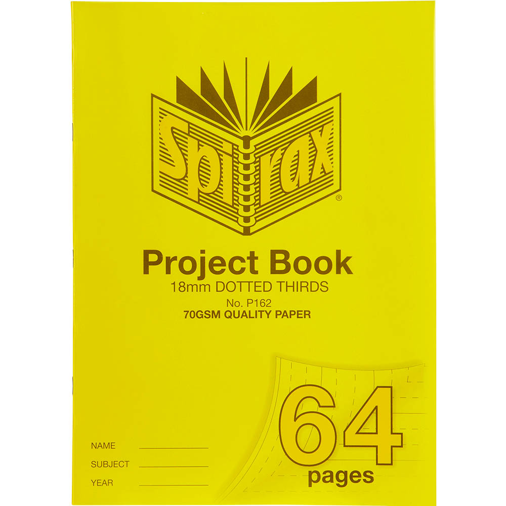 Image for SPIRAX P162 PROJECT BOOK 18MM DOTTED THIRDS 70 GSM 64 PAGE 330 X 240MM from Office Heaven
