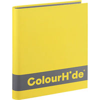 colourhide silky touch ring binder 2d 25mm a4 yellow