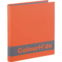 colourhide silky touch ring binder 2d 25mm a4 orange