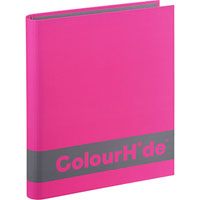 colourhide silky touch ring binder 2d 25mm a4 pink