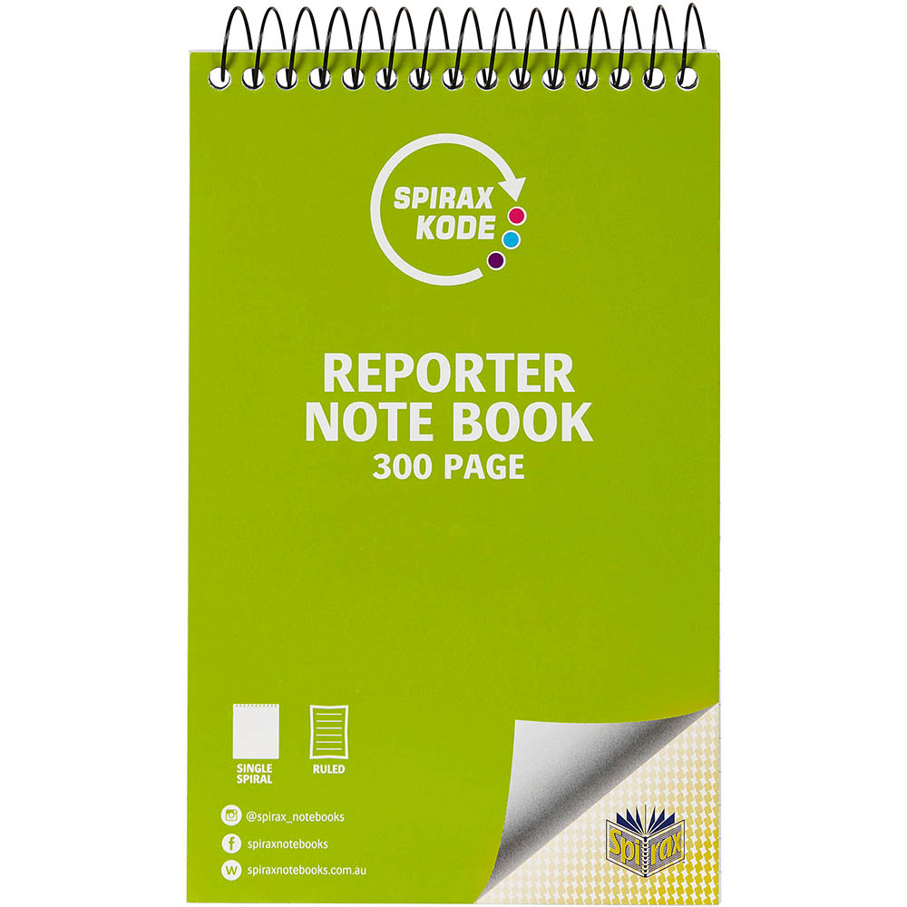 Image for SPIRAX 956 KODE REPORTER NOTEBOOK 300 PAGE 203 X 127MM from Mitronics Corporation