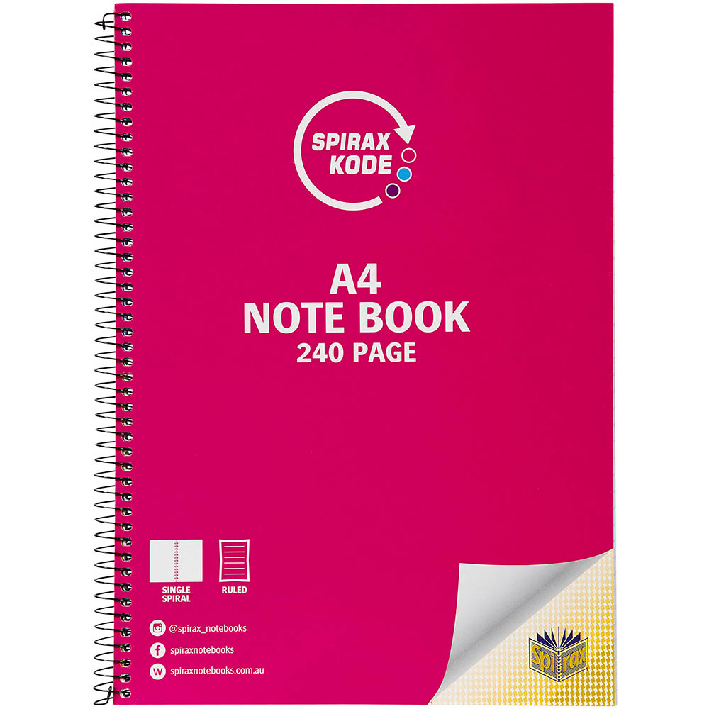 Image for SPIRAX 959 KODE NOTEBOOK 7MM RULED SIDE OPEN 240 PAGE A4 from Positive Stationery