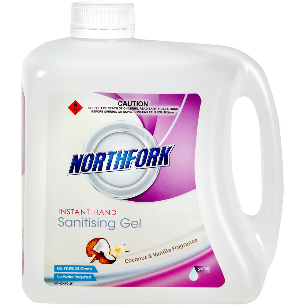 Image for NORTHFORK INSTANT HAND SANITISER GEL COCONUT AND VANILLA 2 LITRE from Clipboard Stationers & Art Supplies