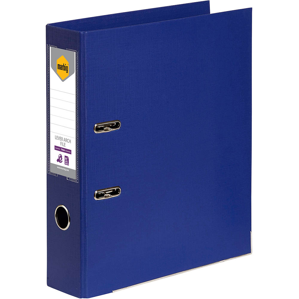 Image for MARBIG LEVER ARCH FILE 75MM FOOLSCAP BLUE from Office Express