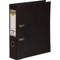 marbig linen lever arch file pe 75mm a4 black