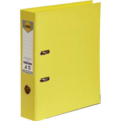 Image for MARBIG LINEN LEVER ARCH FILE PE 75MM A4 LEMON from York Stationers