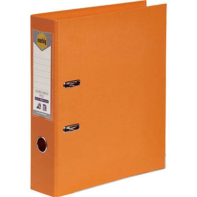 Image for MARBIG LINEN LEVER ARCH FILE PE 75MM A4 ORANGE from Challenge Office Supplies