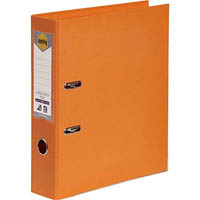 marbig linen lever arch file pe 75mm a4 orange