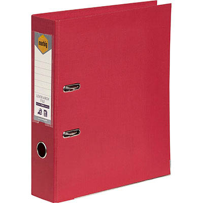 Image for MARBIG LINEN LEVER ARCH FILE PE 75MM A4 DEEP RED from Office Heaven