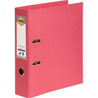 marbig linen lever arch file pe 75mm a4 coral