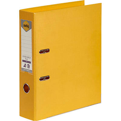 Image for MARBIG LINEN LEVER ARCH FILE PE 75MM A4 YELLOW from Memo Office and Art