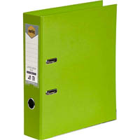 marbig linen lever arch file pe 75mm a4 lime