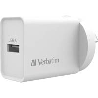 verbatim usb charger single port usb-a 2.4a white