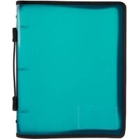 marbig zipper ring binder with handle 3r 25mm a4 green