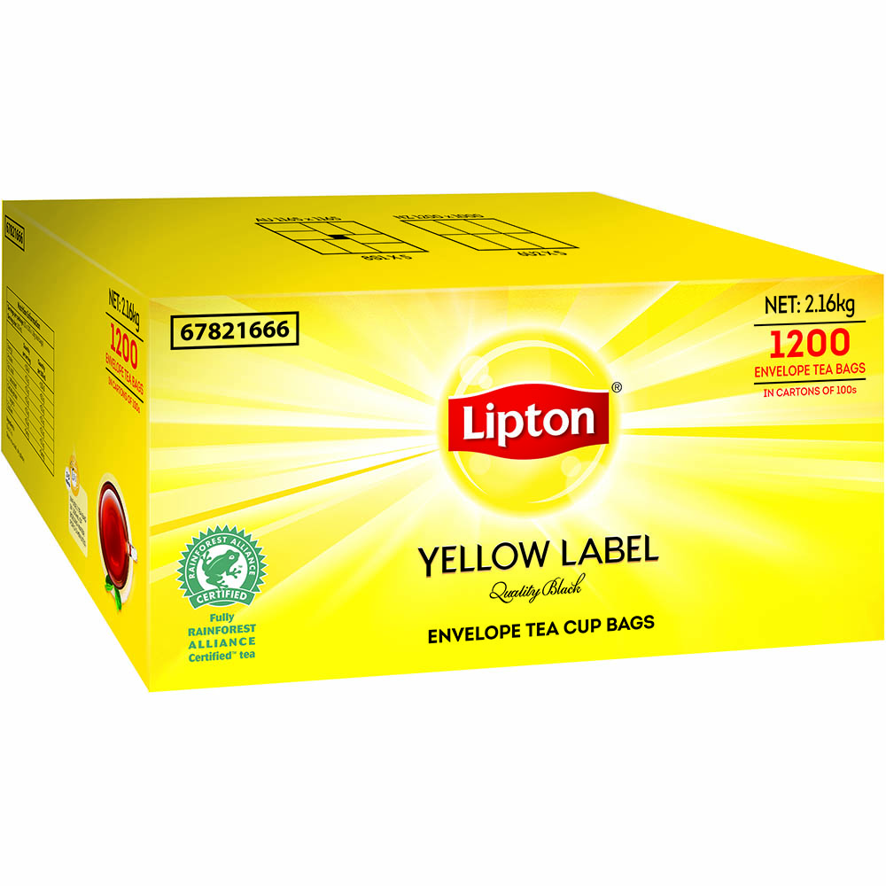Image for LIPTON YELLOW LABEL ENVELOPE TEA BAGS CARTON 1200 from Mercury Business Supplies