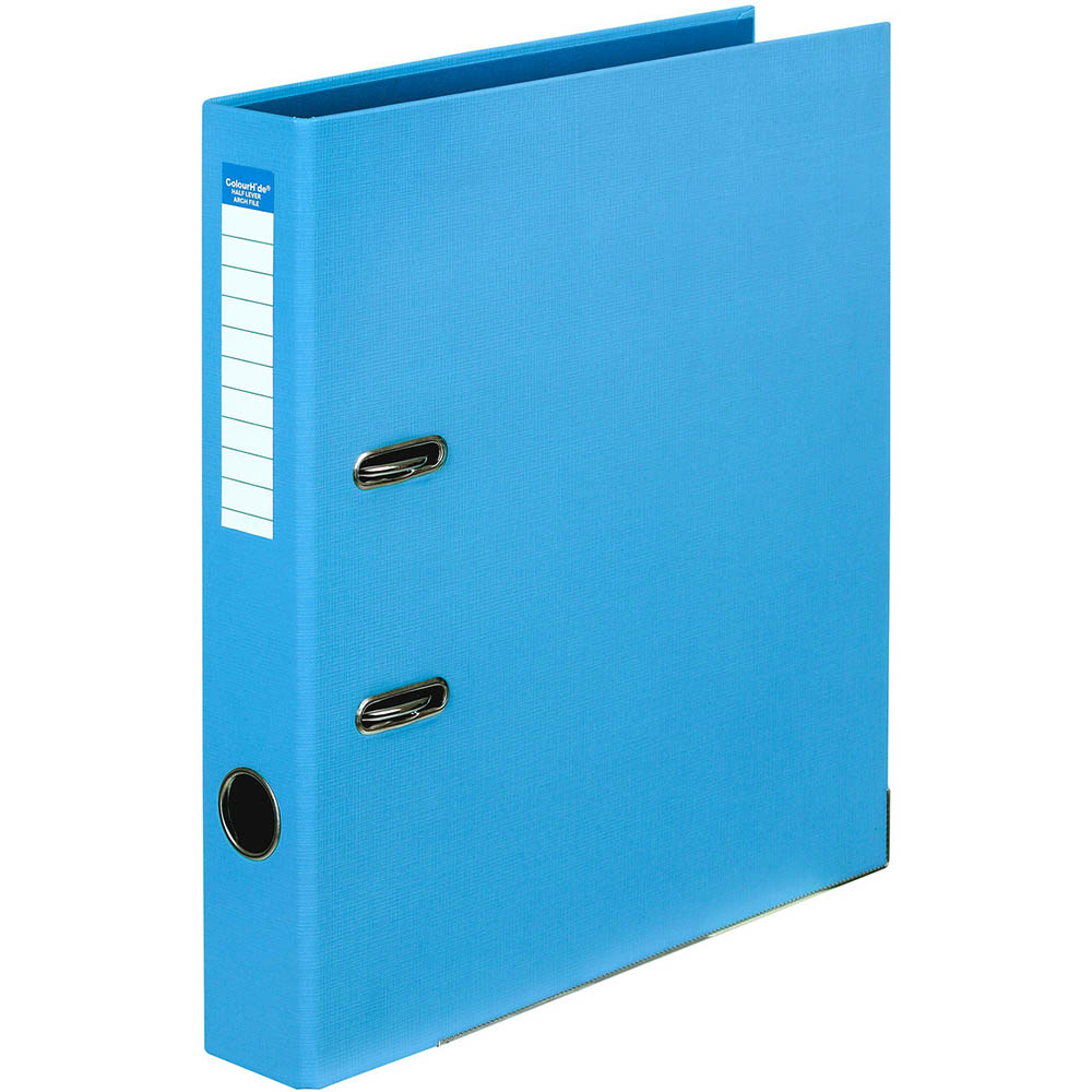 Image for COLOURHIDE HALF LEVER ARCH FILE PE 50MM A4 CLASSIC BLUE from BusinessWorld Computer & Stationery Warehouse