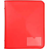 marbig zipper binder 25mm 2d red