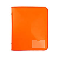 marbig zipper binder 25mm 2d orange