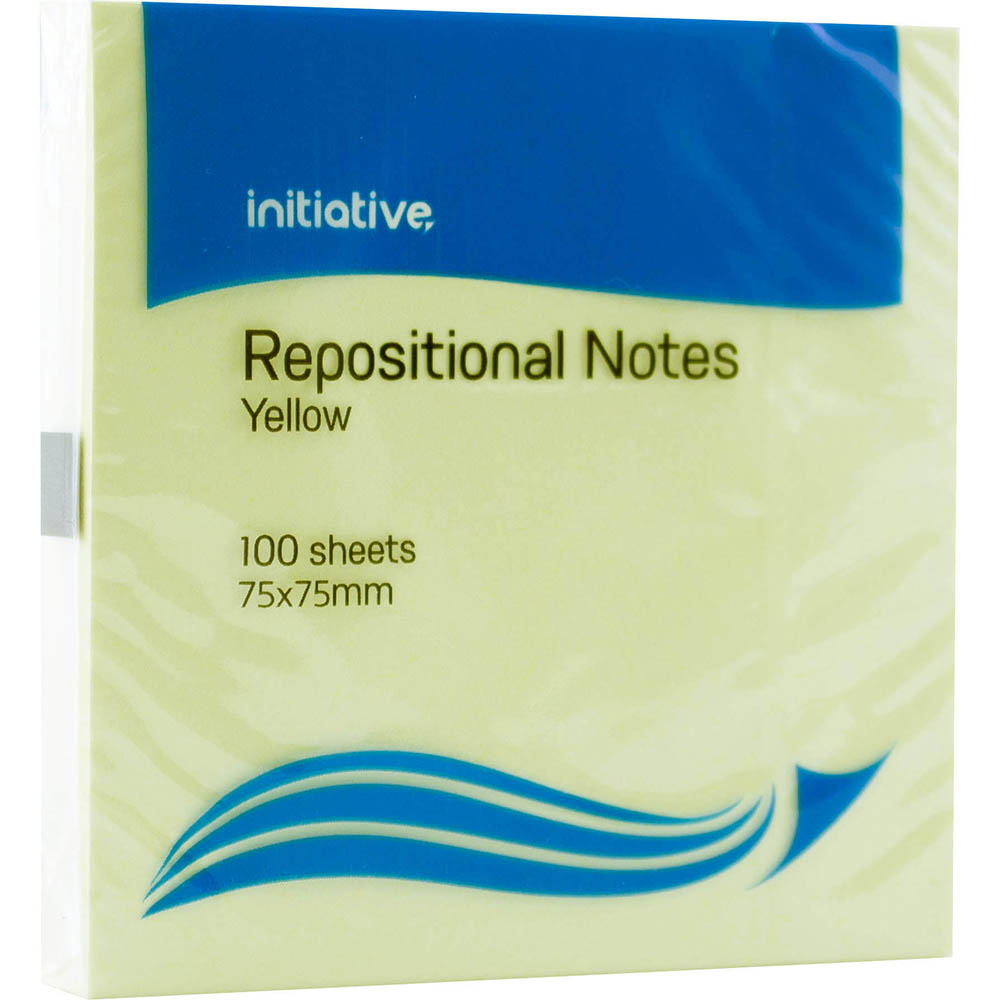 Image for INITIATIVE REPOSITIONAL NOTES 75 X 75MM YELLOW PACK 12 from York Stationers