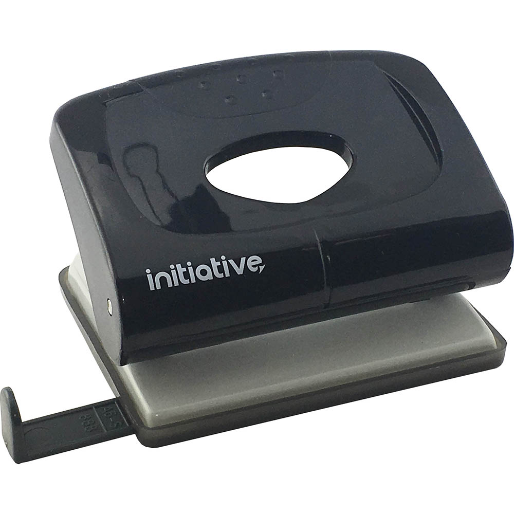 Image for INITIATIVE HOLE PUNCH 2 HOLE 20 SHEET MEDIUM PLASTIC BLACK from Office Heaven