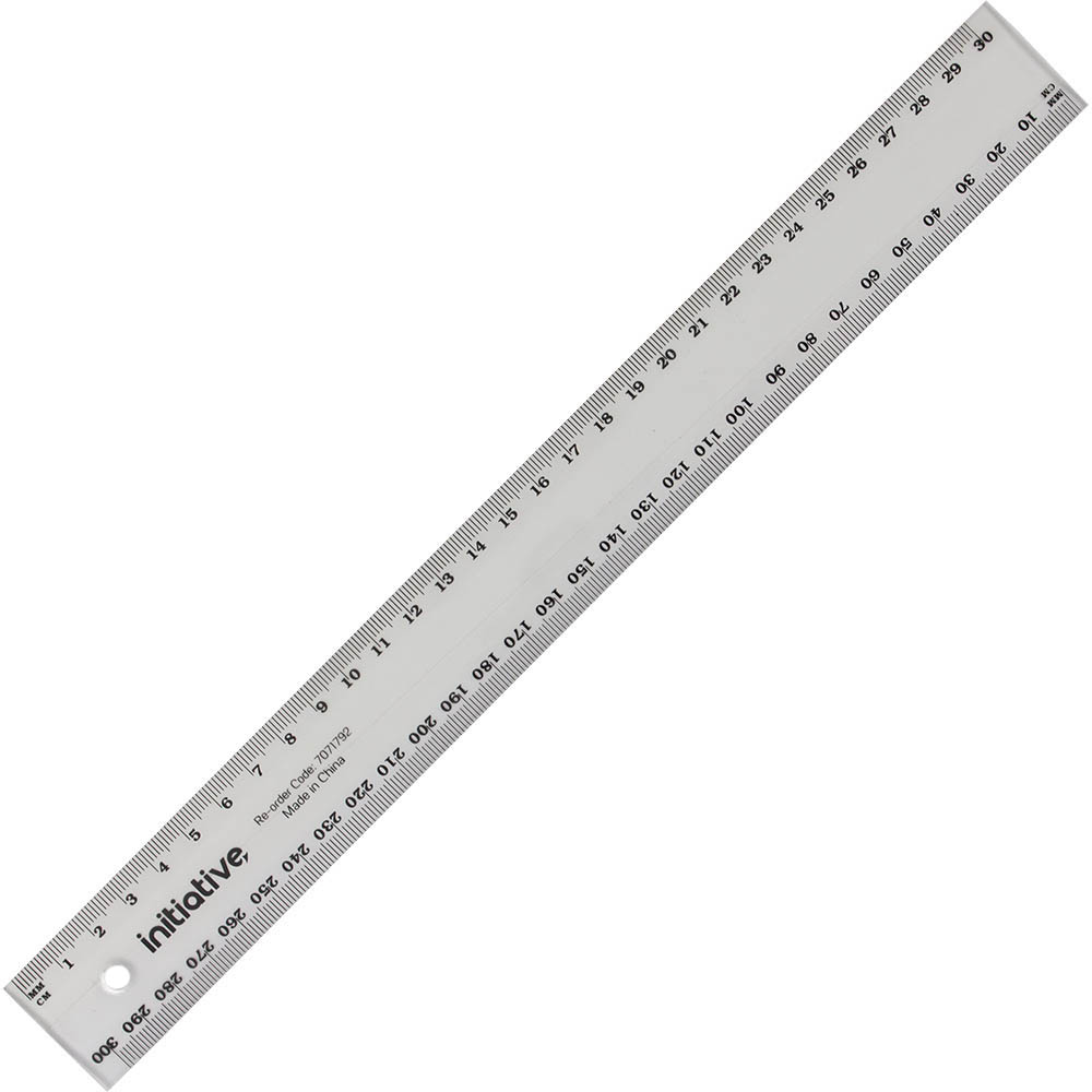 Image for INITIATIVE RULER METRIC 300MM CLEAR from Prime Office Supplies