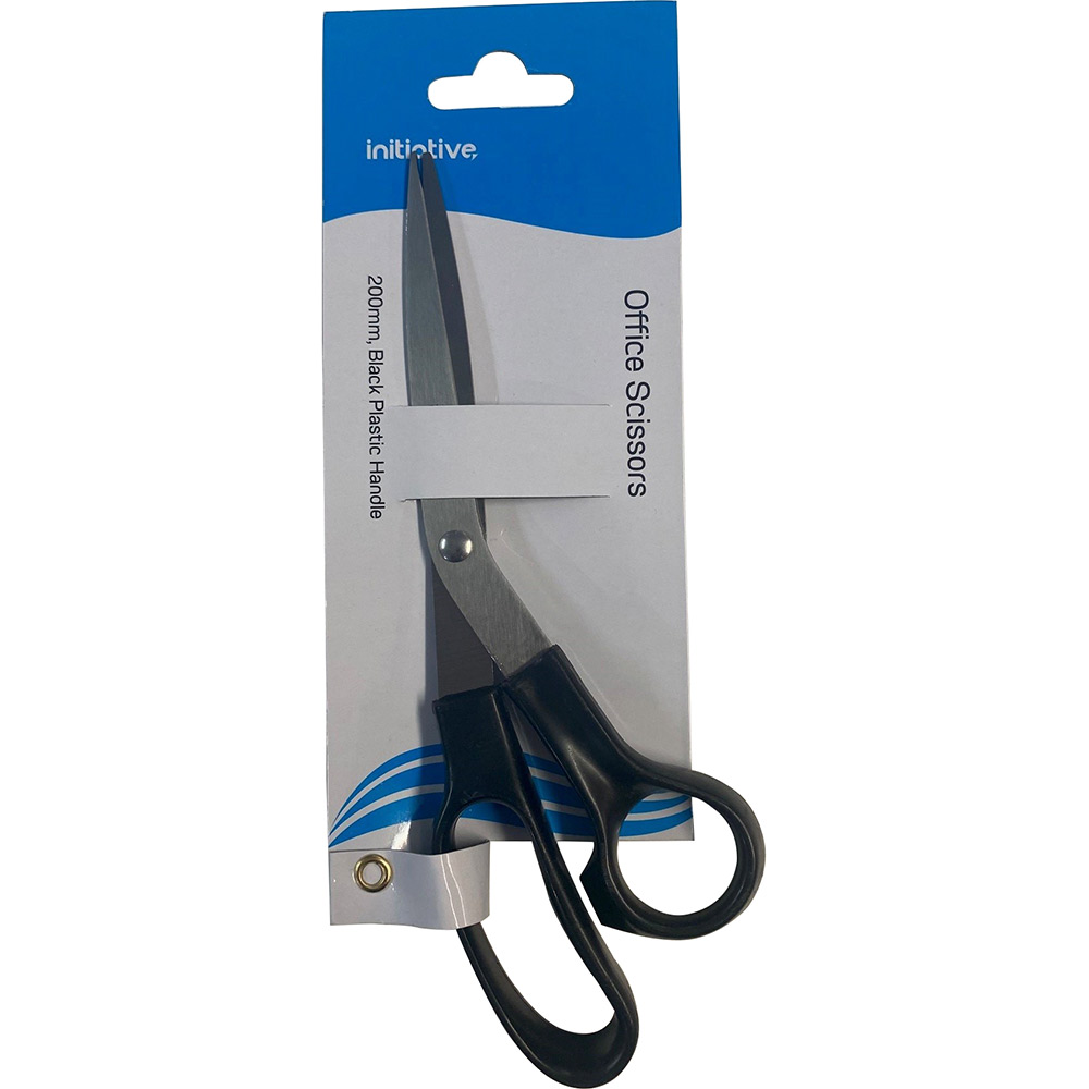 Image for INITIATIVE SCISSOR PLASTIC HANDLE 210MM BLACK from York Stationers