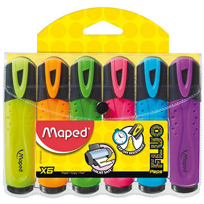 Image for MAPED FLUO PEPS HIGHLIGHTER CHISEL WALLET 6 from That Office Place PICTON