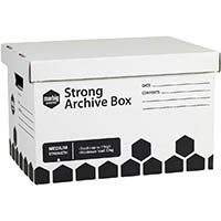 marbig strong archive box 420 x 320 x 260mm pack 3