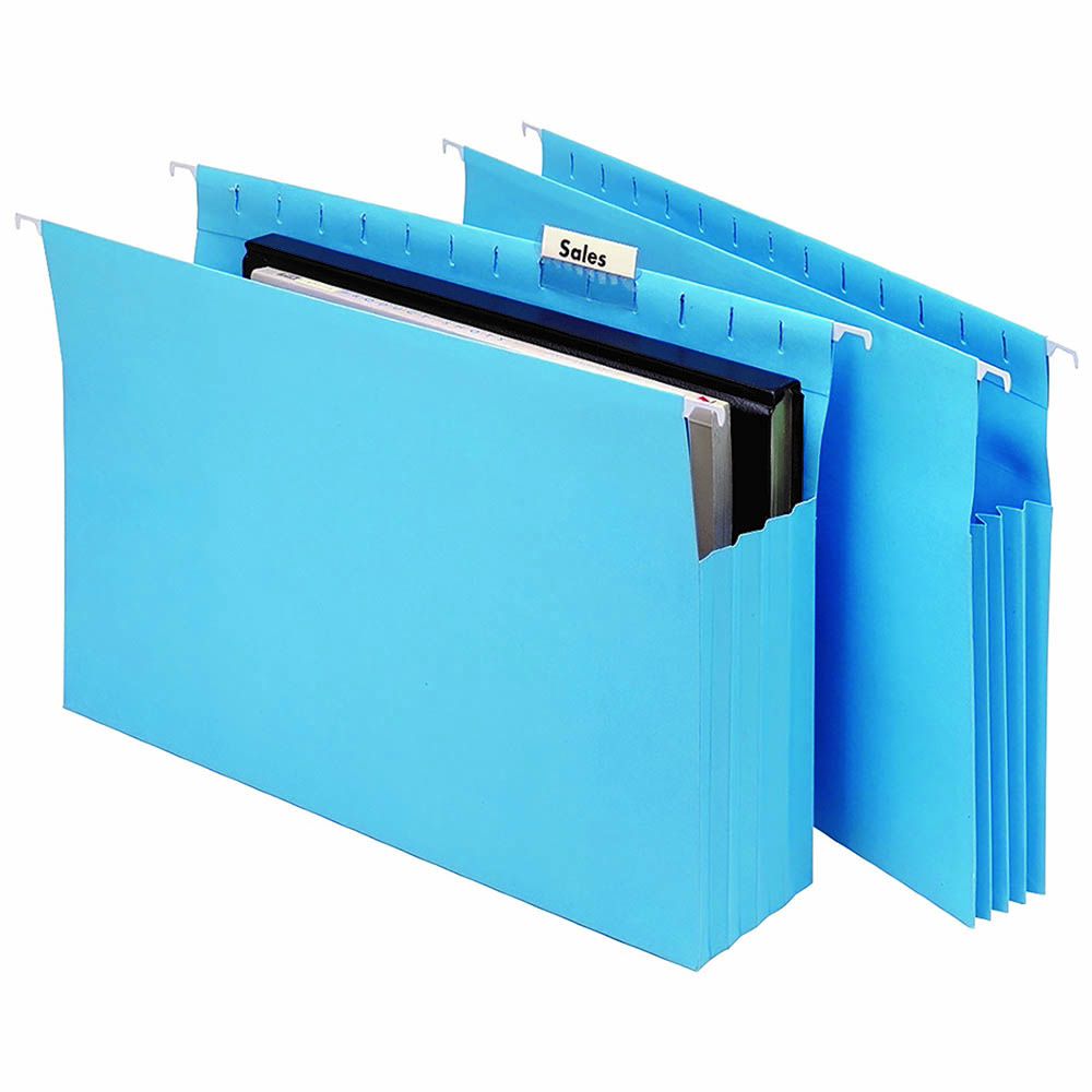 Image for MARBIG EXPANDING SUSPENSION FILES FOOLSCAP BLUE BOX 20 from Office Heaven