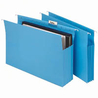 marbig expanding suspension files foolscap blue box 20