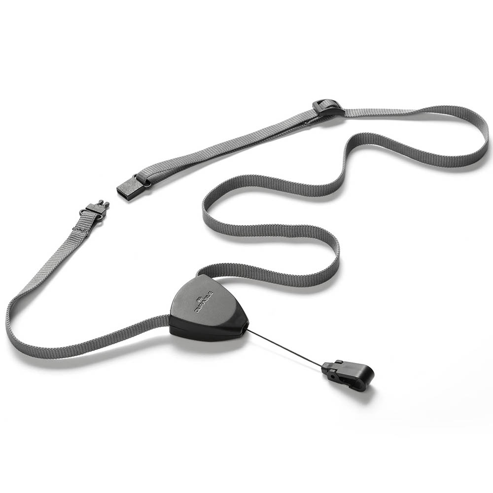 Image for DURABLE TEXTILE LANYARD FLEX WITH BADGE REEL GREY/BLACK PACK 10 from BusinessWorld Computer & Stationery Warehouse