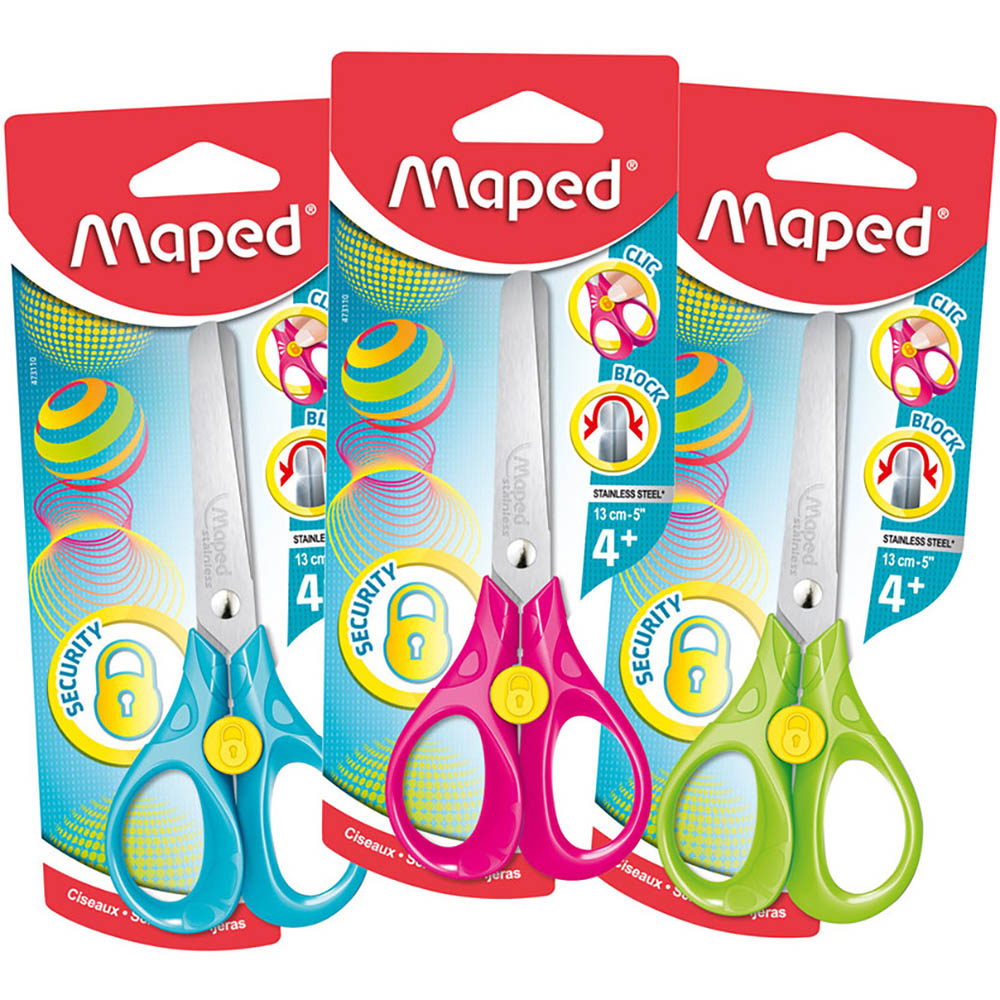 Image for MAPED SECURITY SCISSORS 130MM ASSORTED from Memo Office and Art