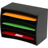 marbig desktop organisers wooden 6 tier black