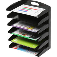 marbig desktop organisers metal 6 tier black