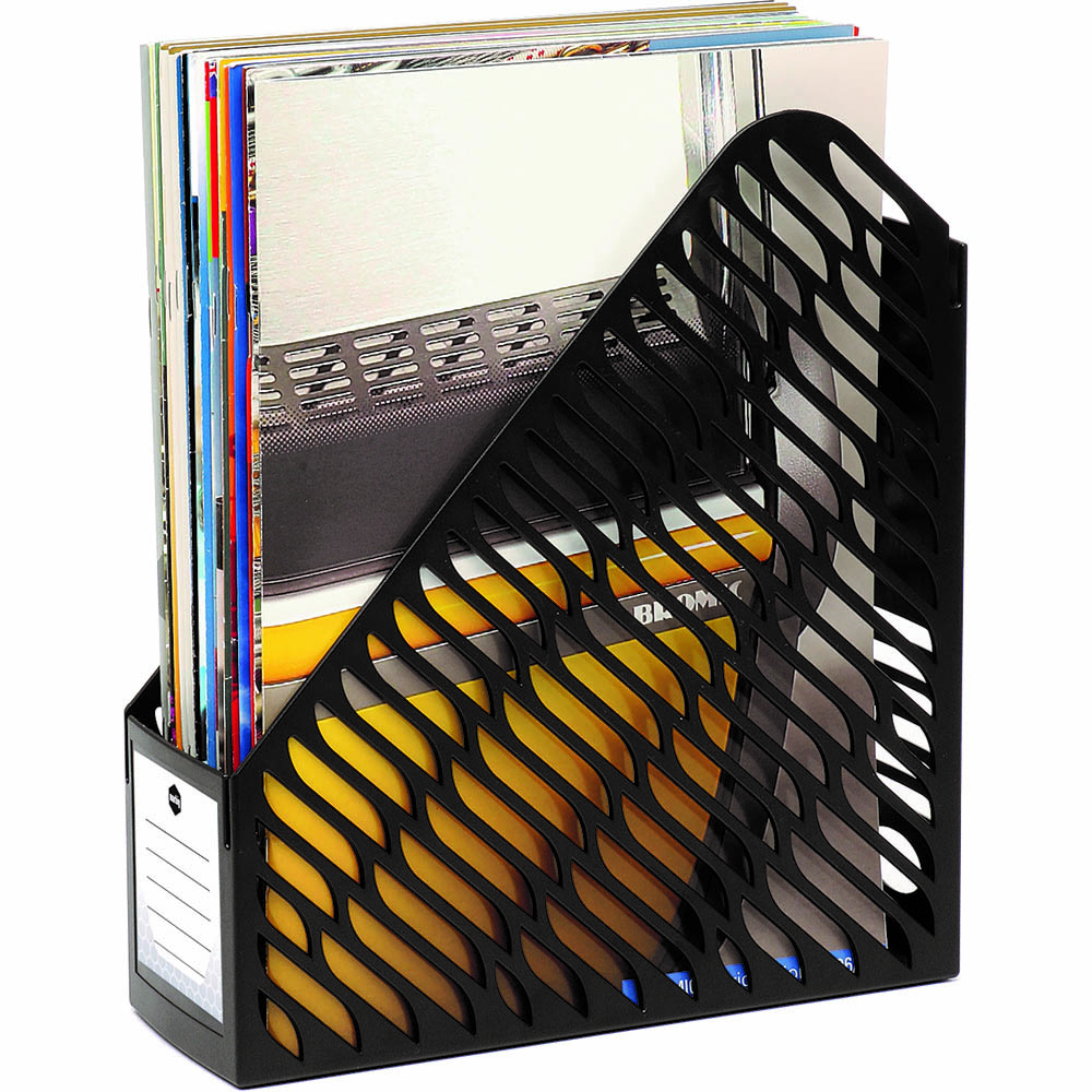 Image for MARBIG MAGAZINE RACK BLACK PACK 2 from Office Fix - WE WILL BEAT ANY ADVERTISED PRICE BY 10%