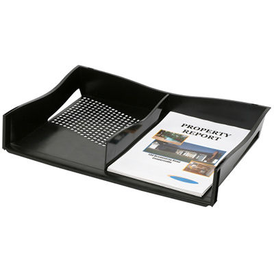 Image for MARBIG ENVIRO DOCUMENT TRAY WITH DIVIDER A3 BLACK from Office Play