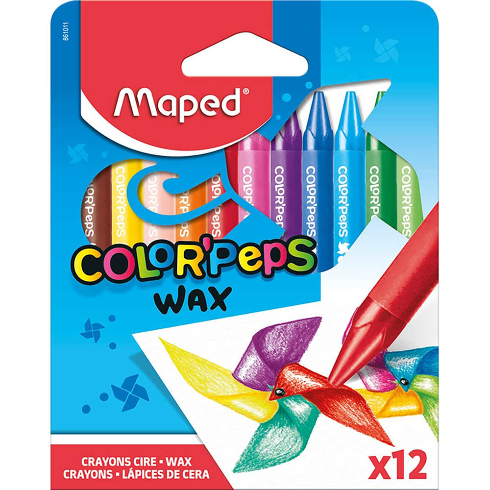 Image for MAPED WAX CRAYONS ASSORTED PACK 12 from Mitronics Corporation